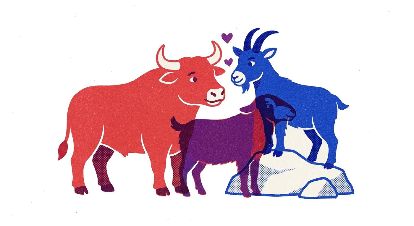 Совместимость Тельца и Козерога — иллюстрация знаков